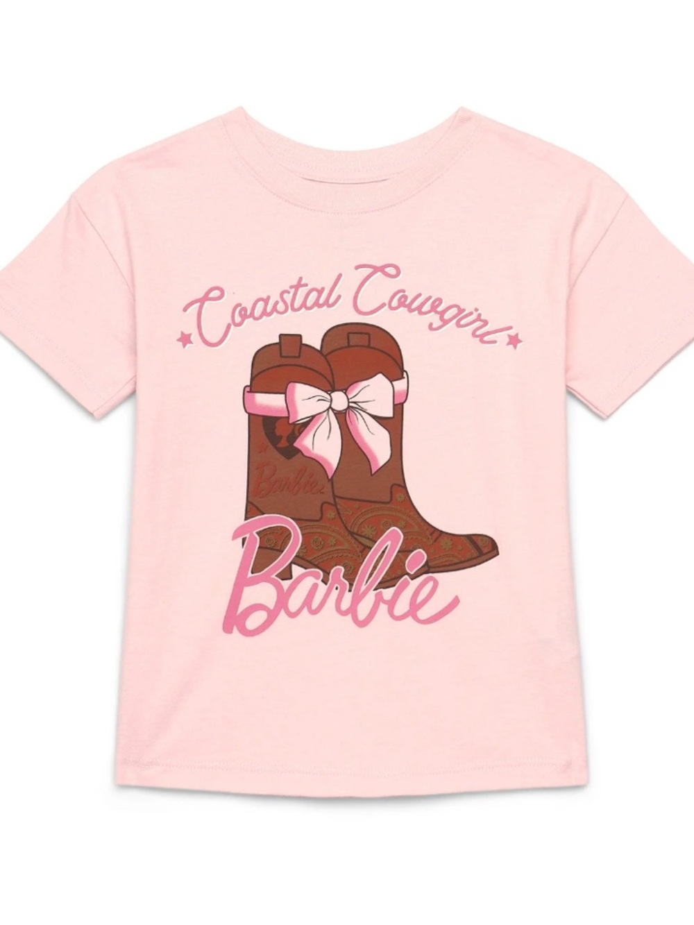 Barbie Pink Short-Sleeve Tee with Cowgirl Boot Graphic